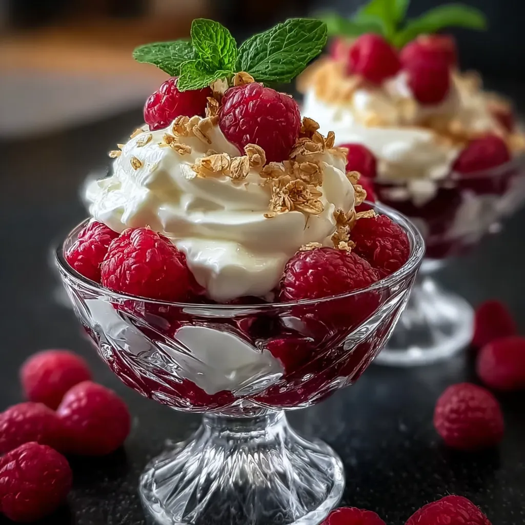 Verrines framboise mascarpone meringue