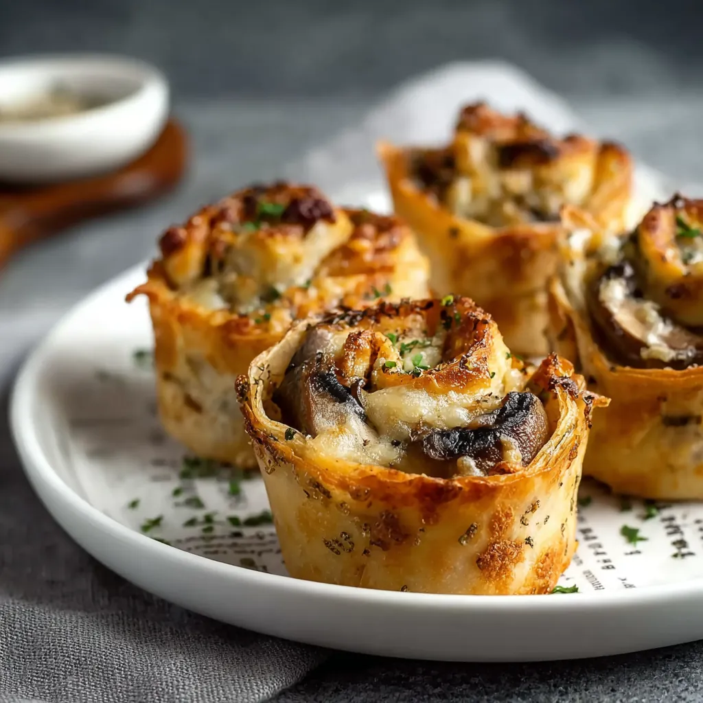 Bouchées de champignons gratinés croustillantes et faciles 4 Bouchées de champignons gratinés