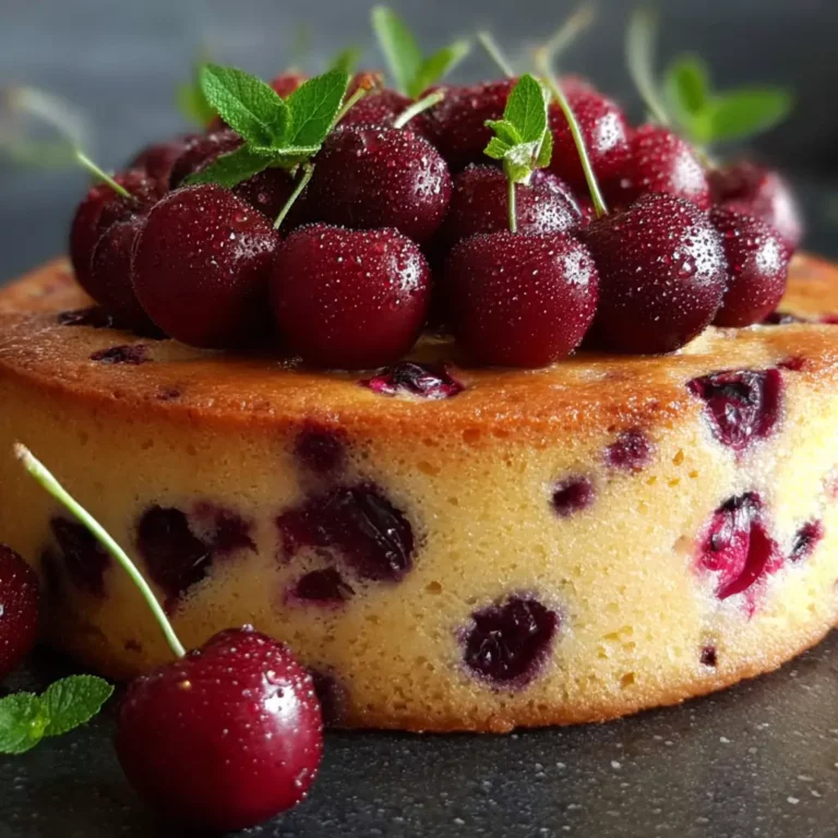 Gâteau fondant cerises