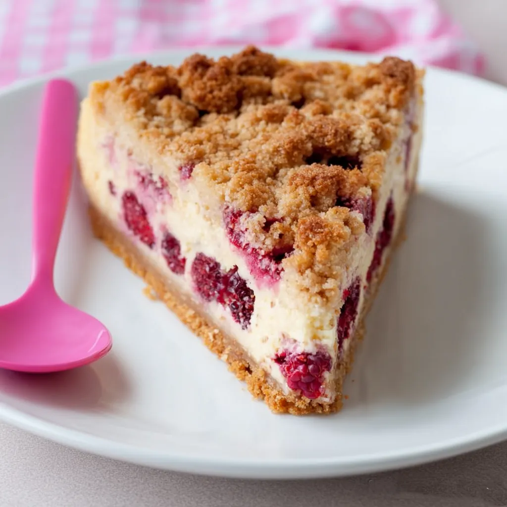 Gâteau framboises crumble
