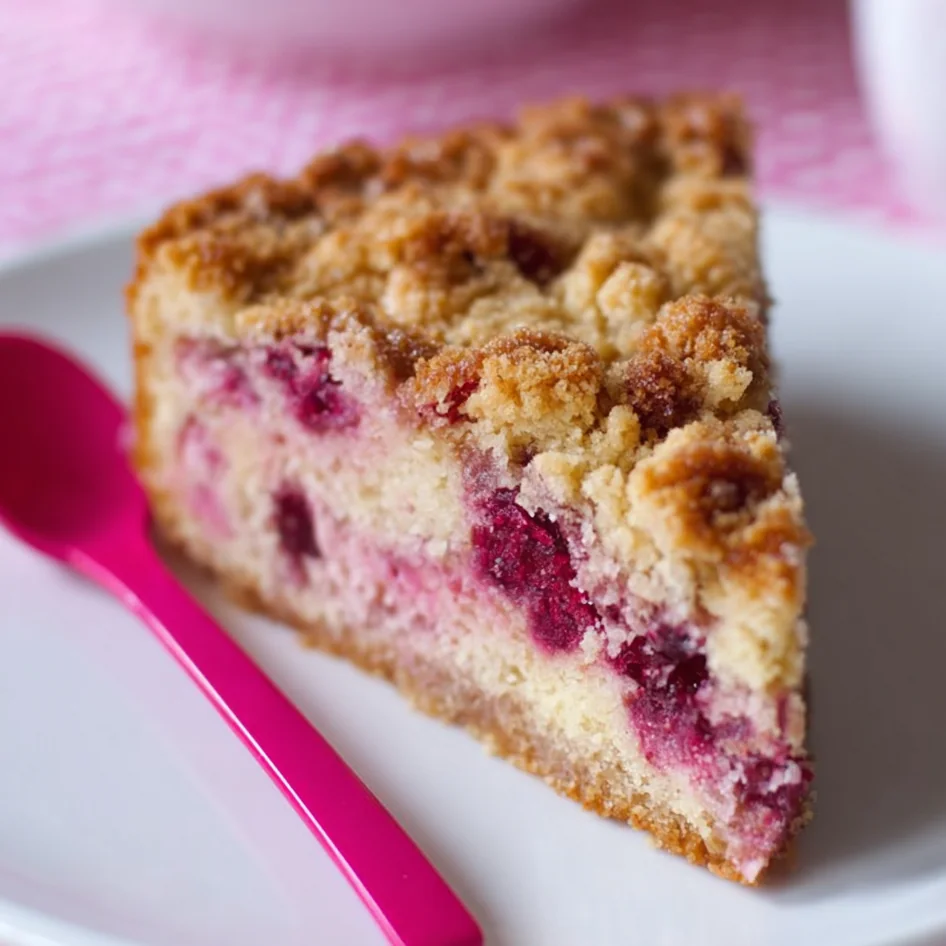 Gâteau framboises crumble