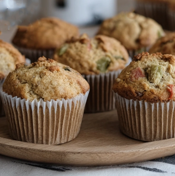 Muffins à la rhubarbe