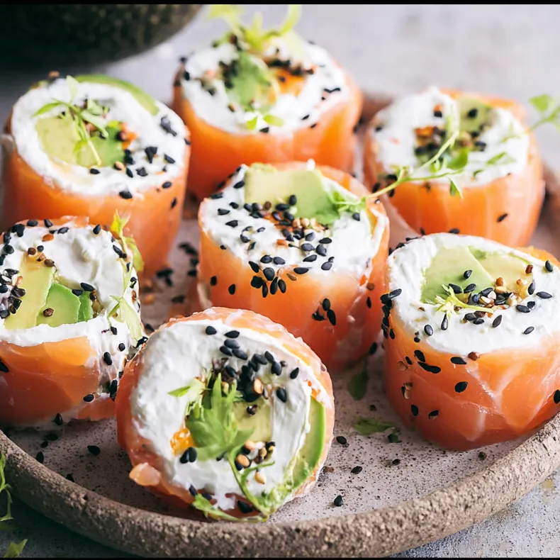 Roulés saumon fumé avocat