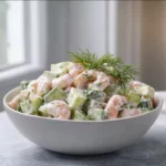 Salade concombre crevettes