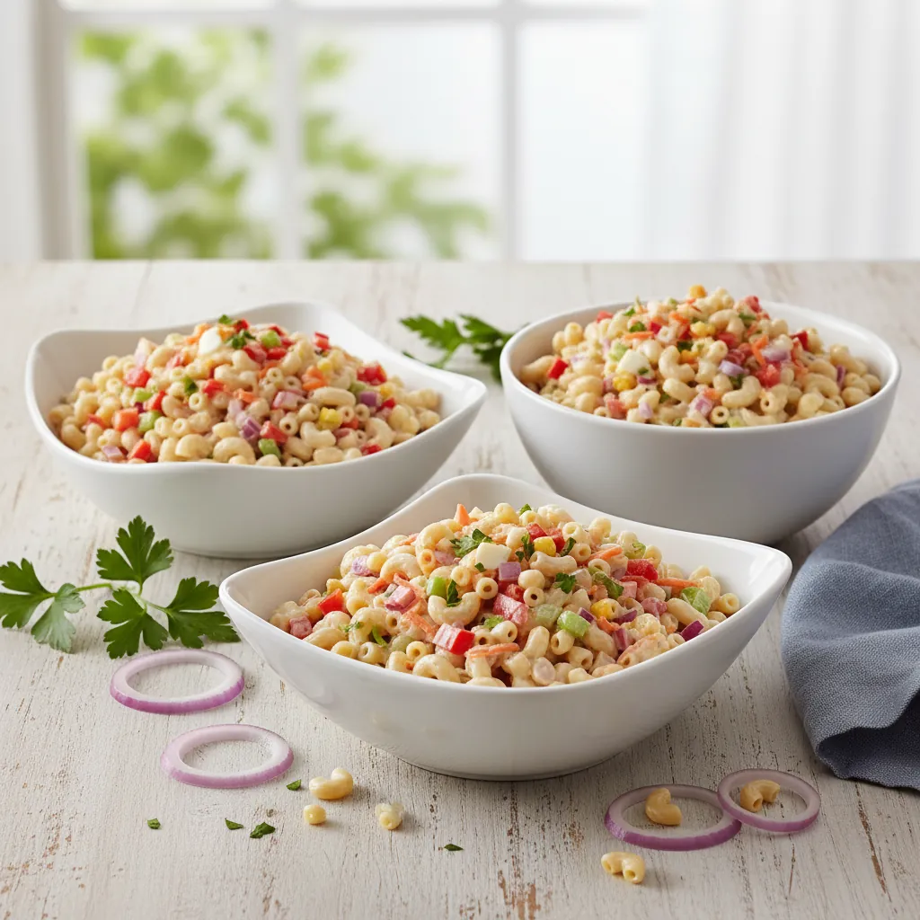 Salade de macaroni colorée