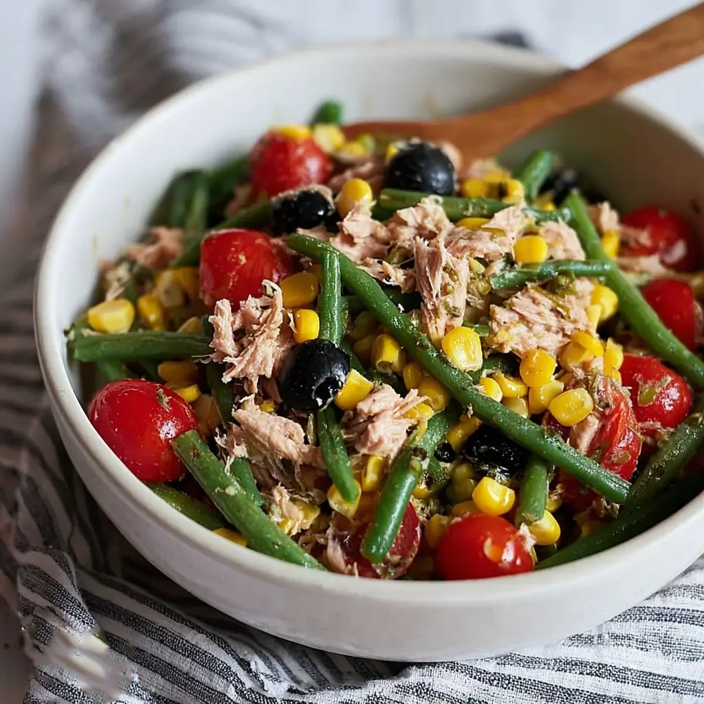 Salade haricots verts thon1 1 Salade haricots verts thon facile et fraîche à savourer