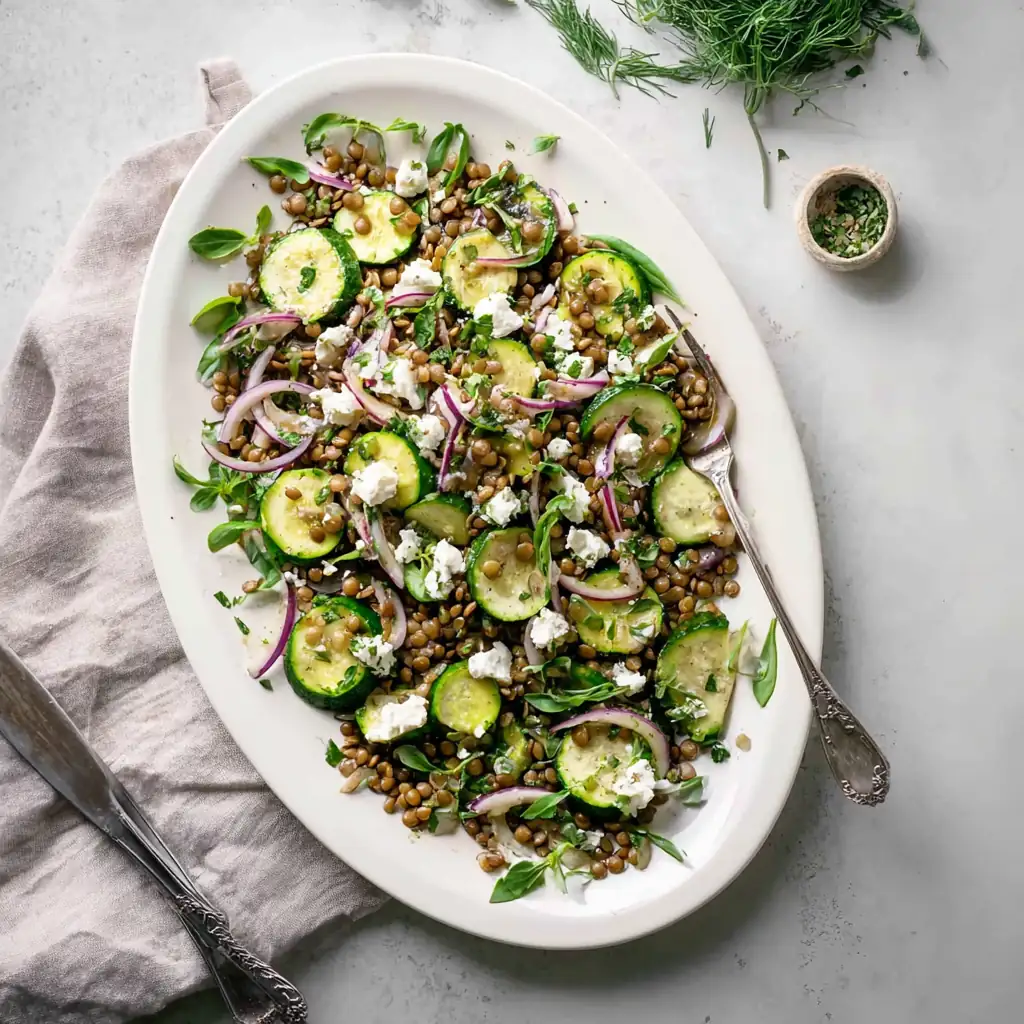 Salade lentilles menthe