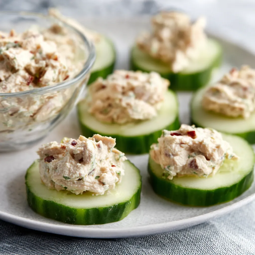 Bouchées de concombre au thon : recette rapide et saine 4 Bouchées de concombre au thon