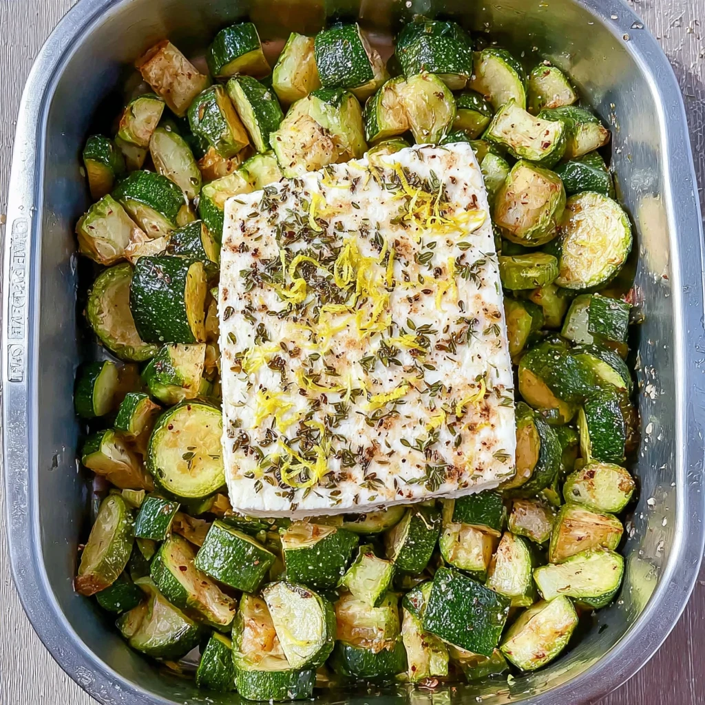 Courgettes feta au four