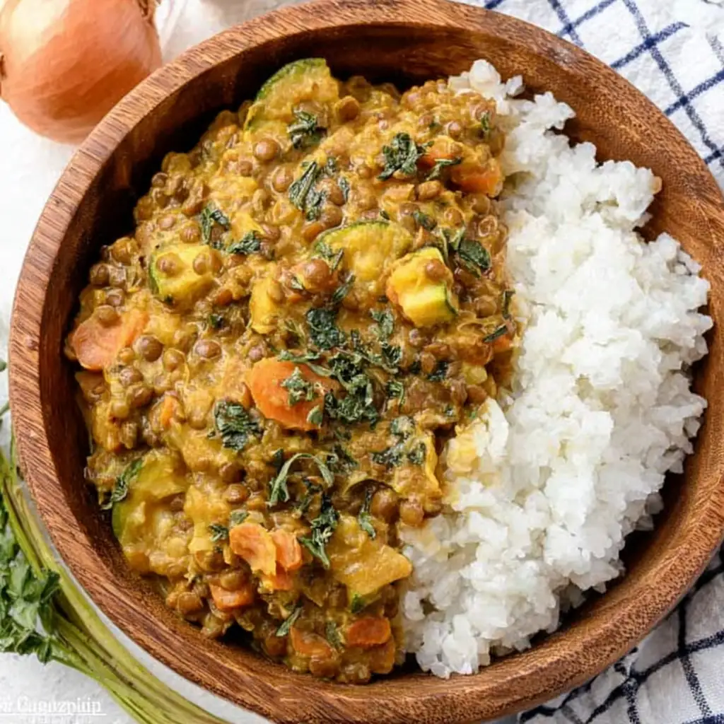 Curry de lentilles vertes