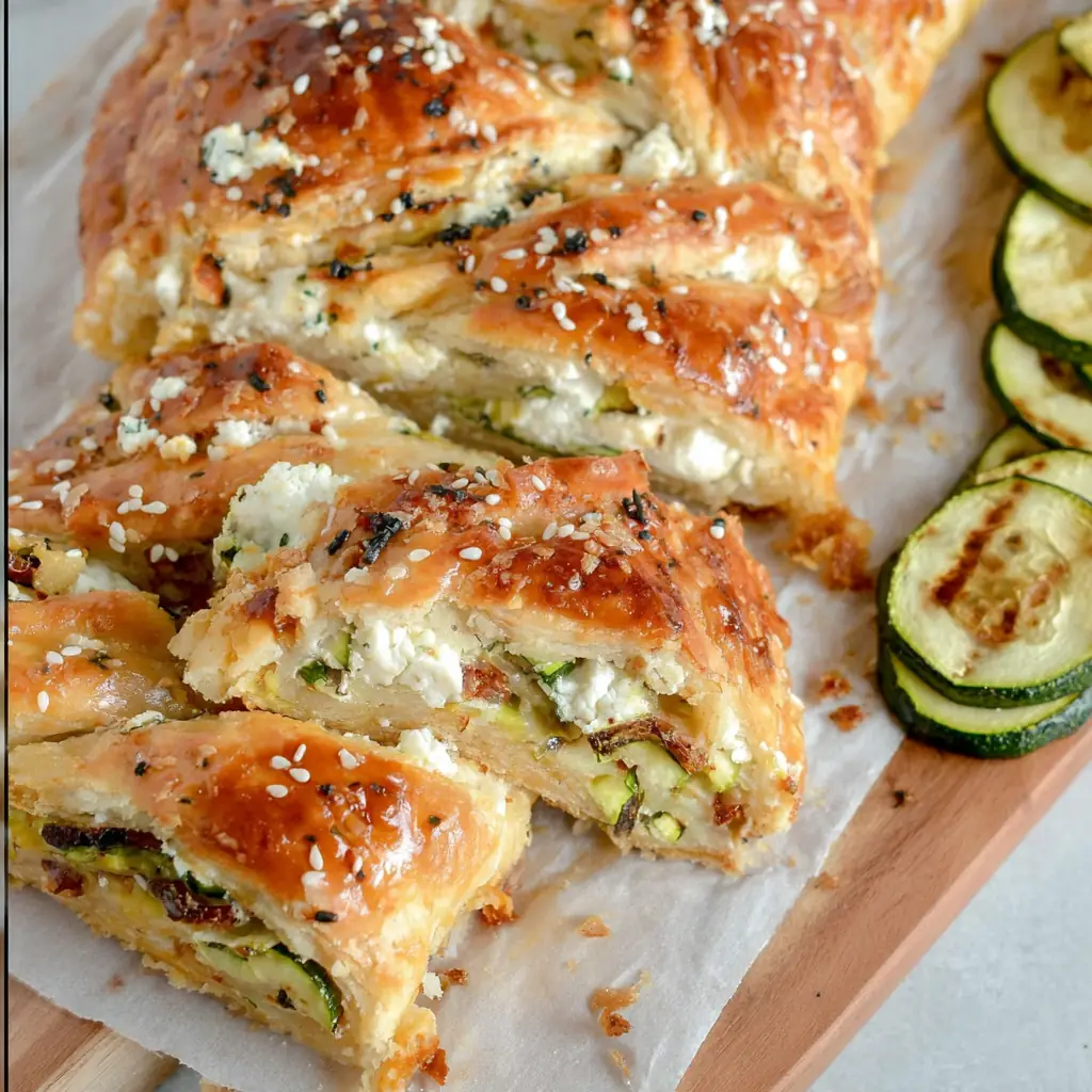 Feuilleté burrata et courgettes