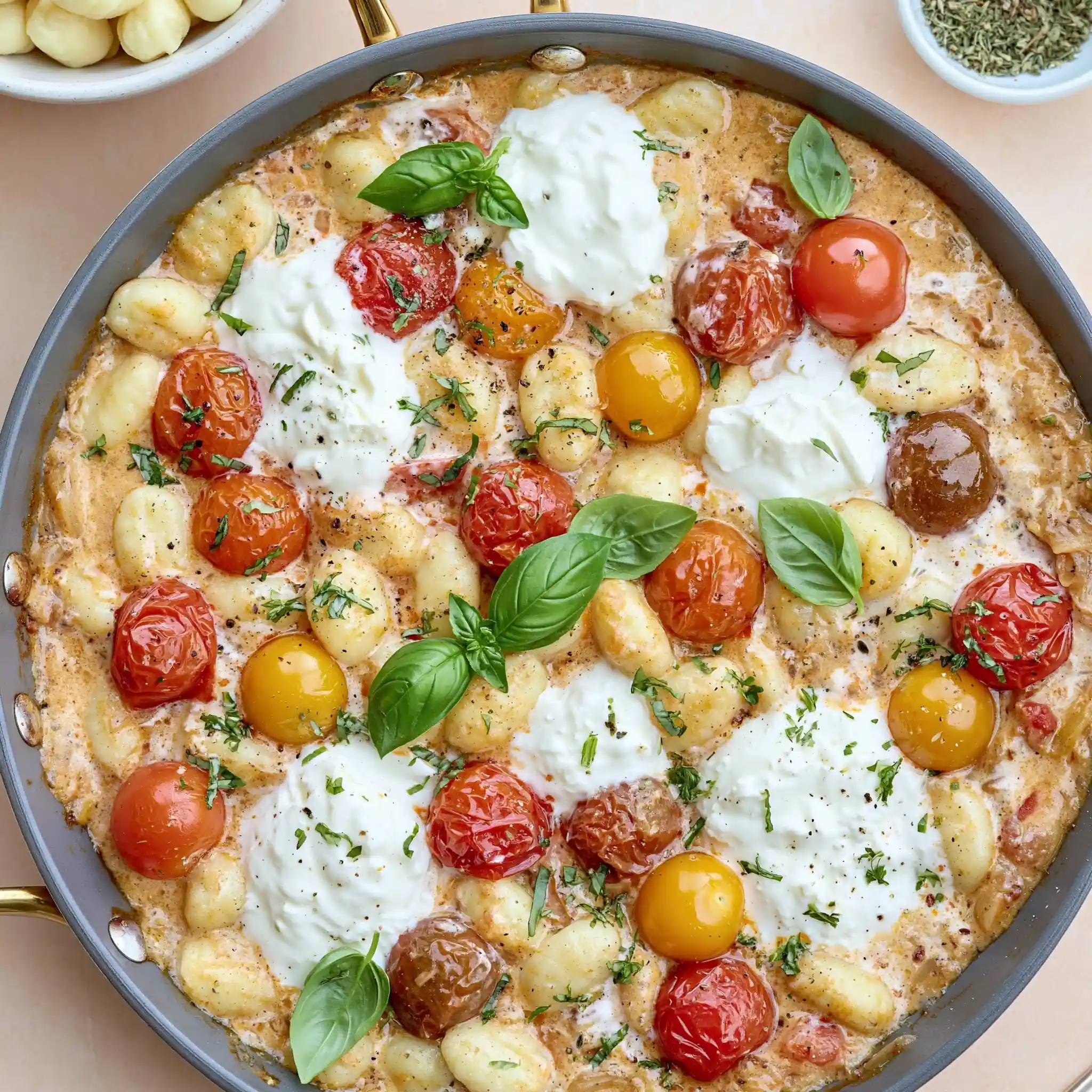 Gnocchi burrata tomates cerises