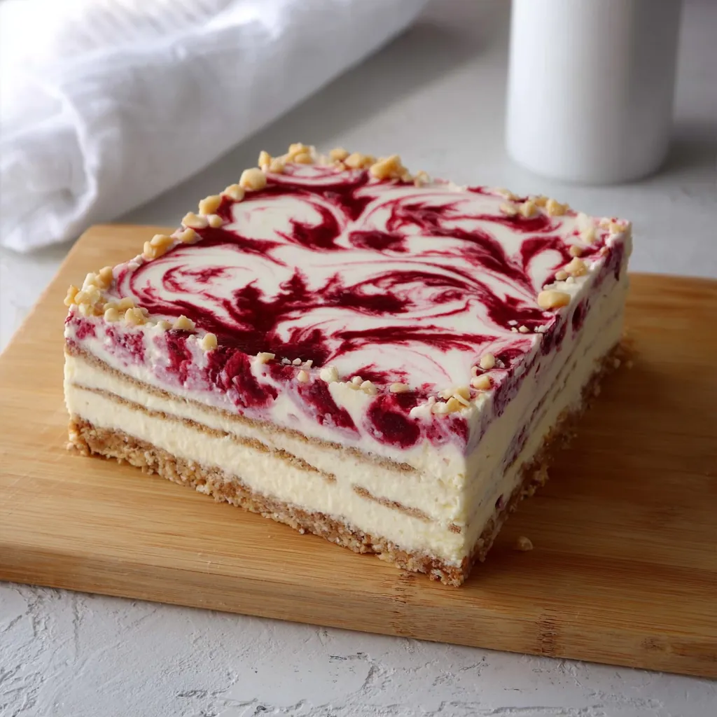 Lasagne chocolat blanc framboise