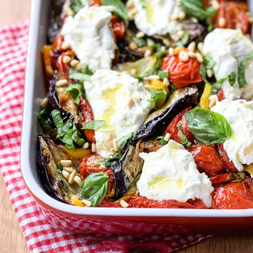 Légumes d'été au four burrata