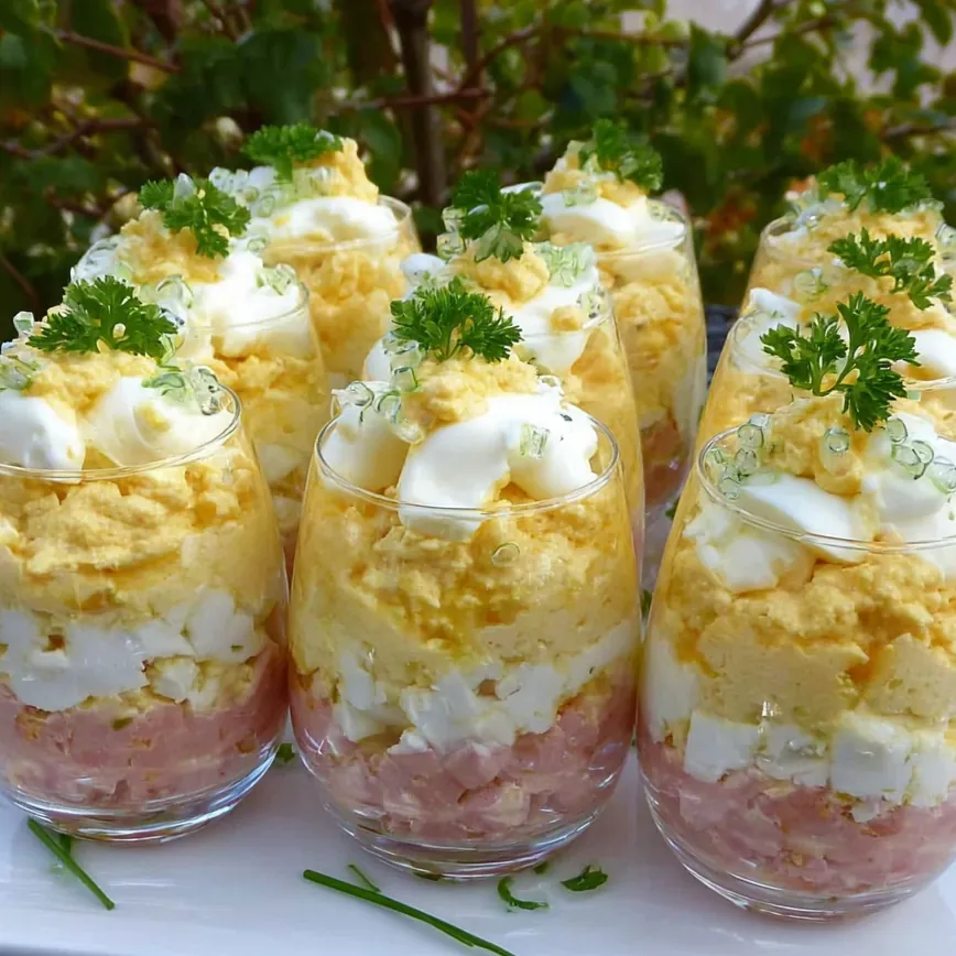 Œufs mimosa verrines