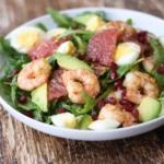 Salade avocats crevettes pamplemousse