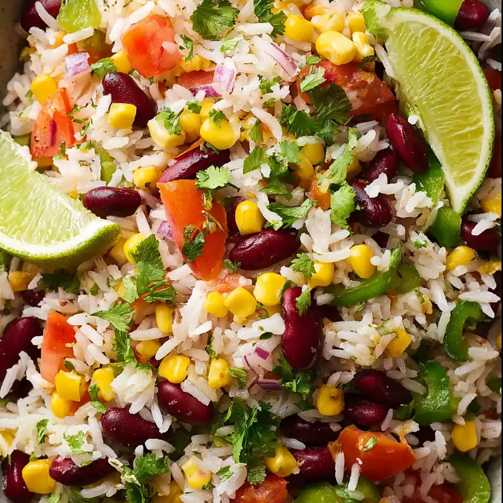 Salade de riz mexicaine fraîche et colorée facile 4 Salade de riz mexicaine