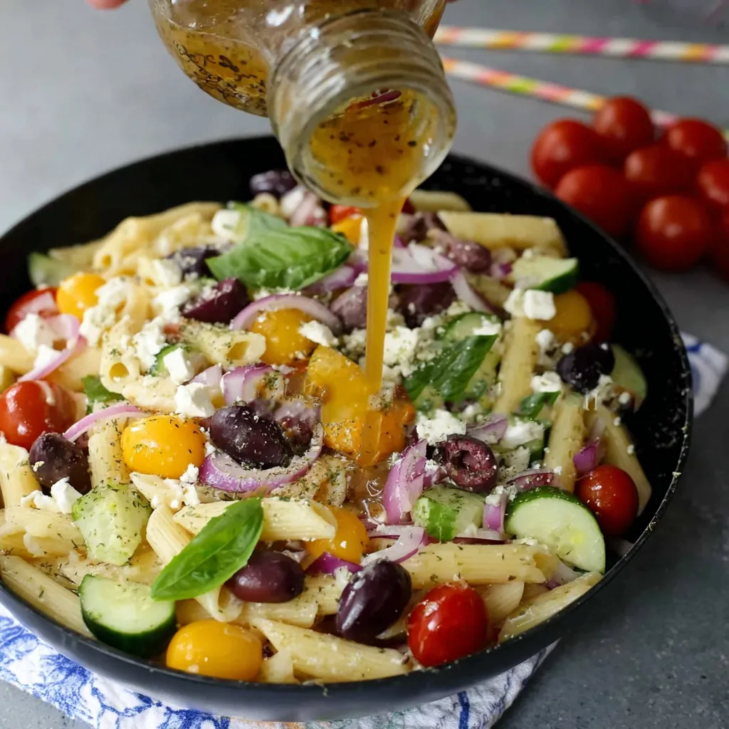 Salade penne feta grecque