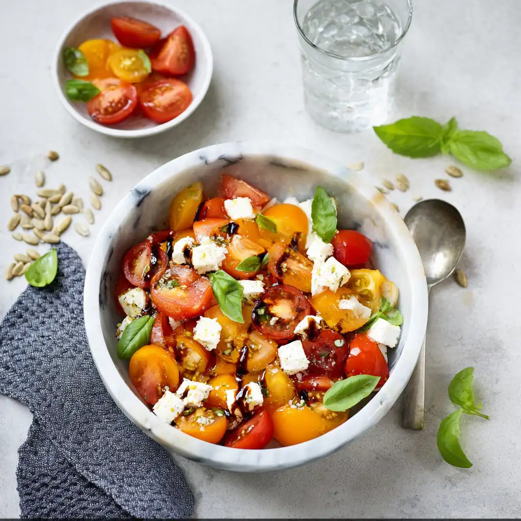 Salade tomates pêches melon