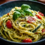 Spaghetti crème courgette