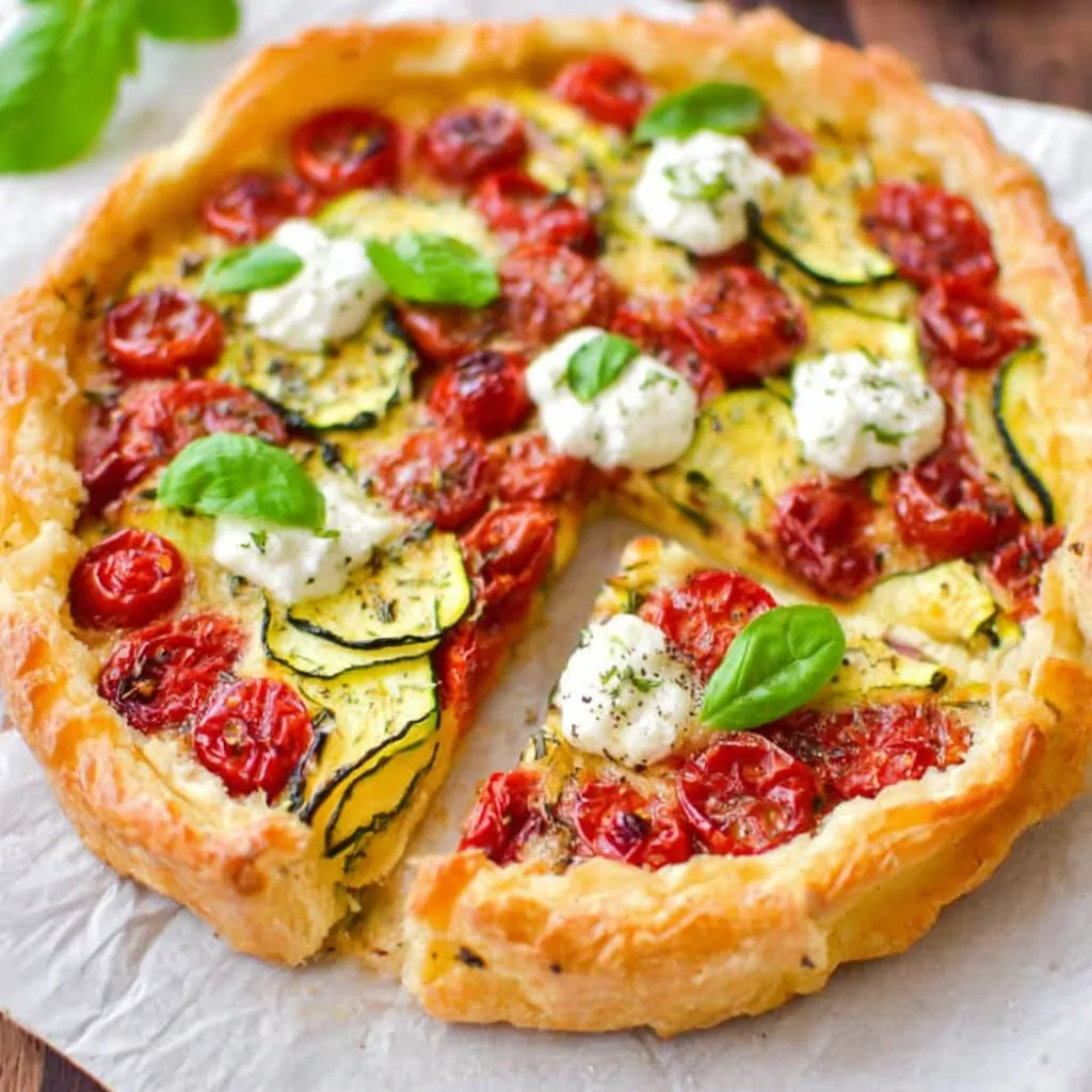 Tarte Chavroux tomates courgettes
