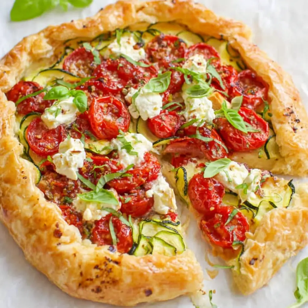 Tarte Chavroux tomates courgettes