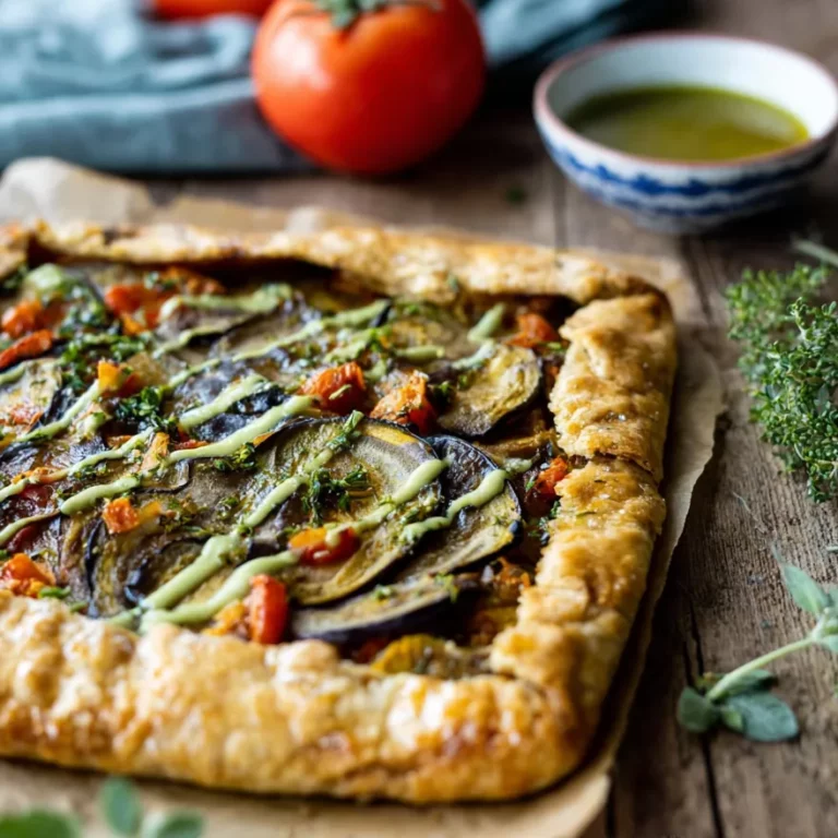 Tarte rustique aubergine