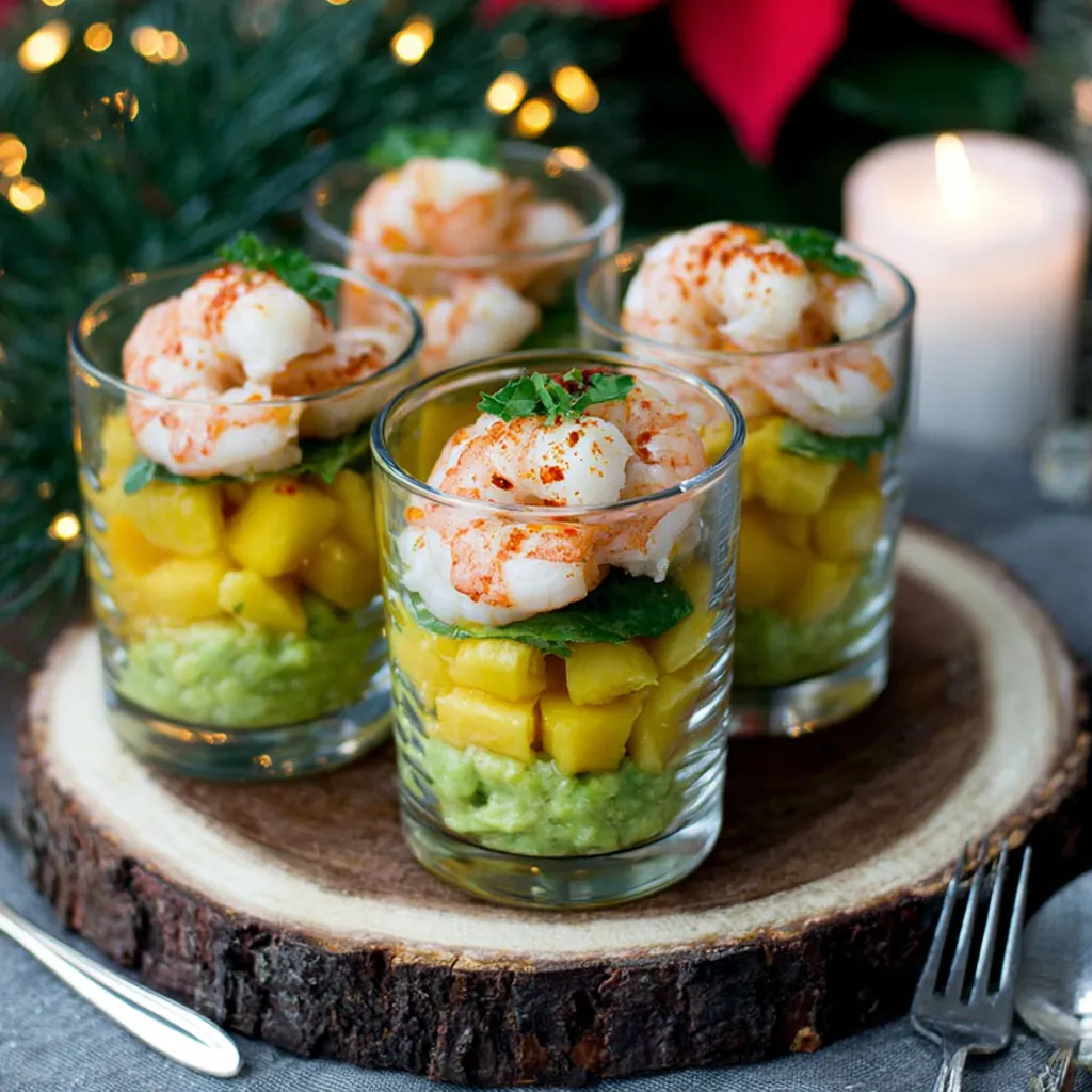 Verrines crevettes mangue