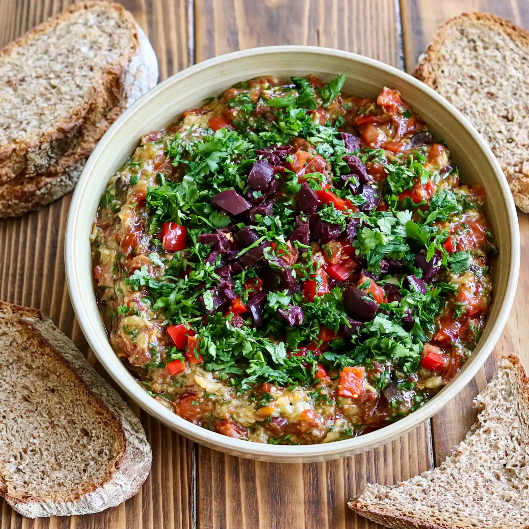 Babaganoush aubergine poivron