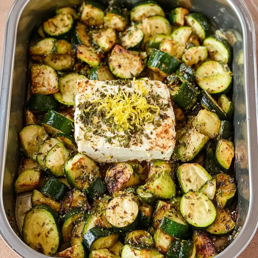 Courgettes feta au four