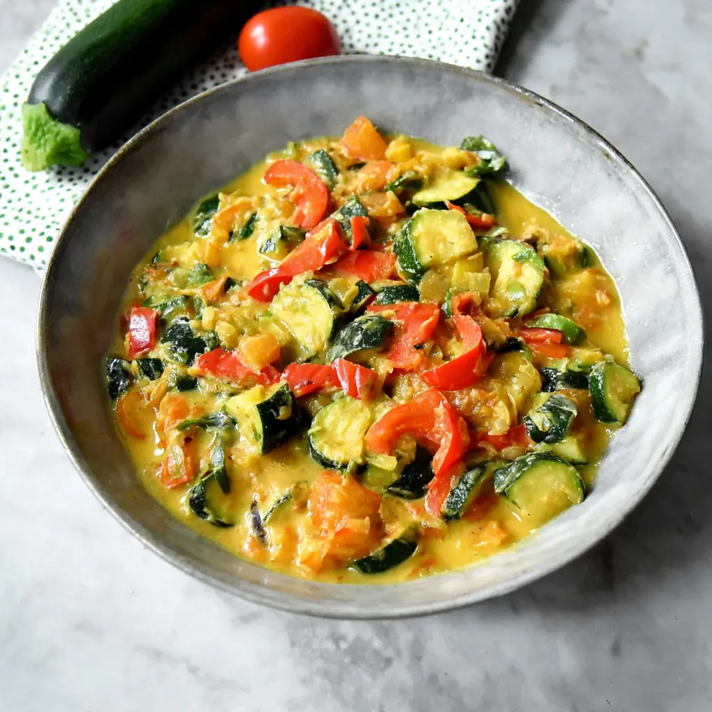 Courgettes poivron crème