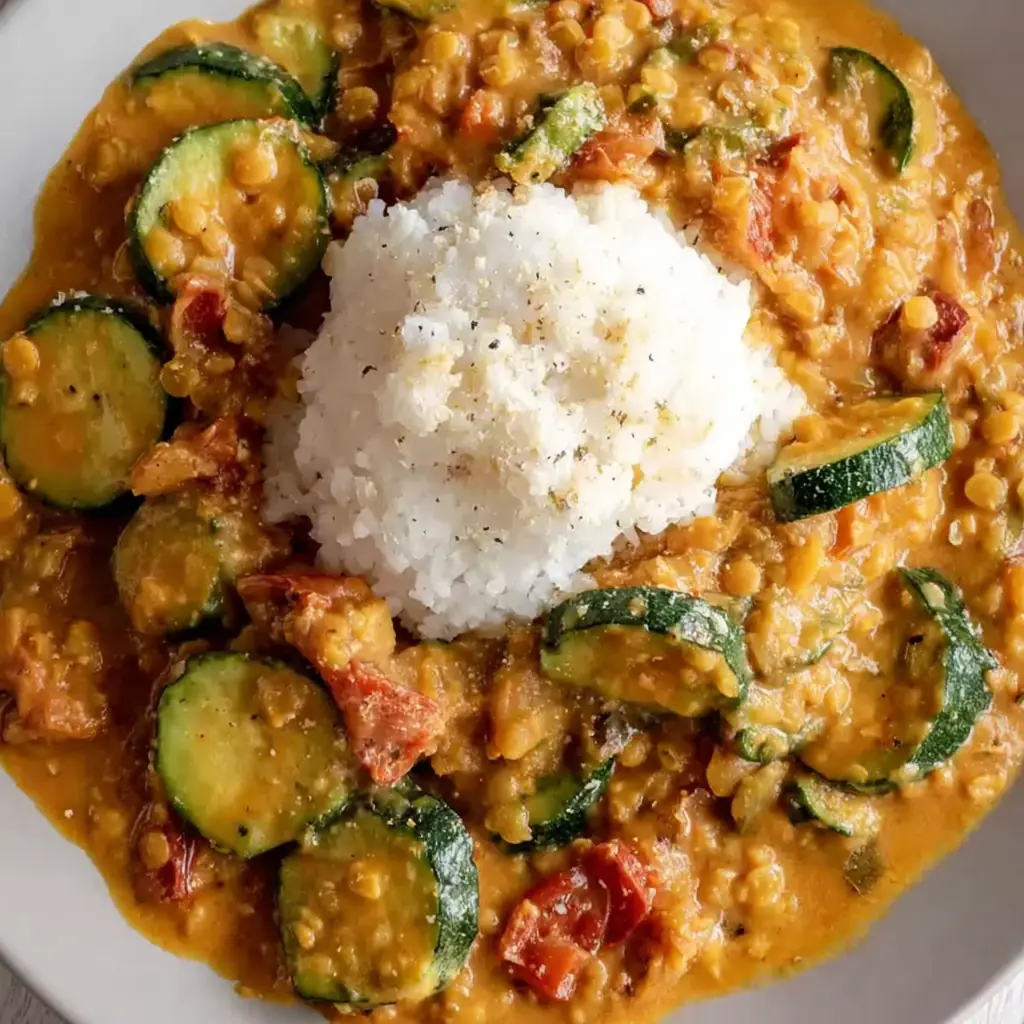 Curry courgettes lentilles corail