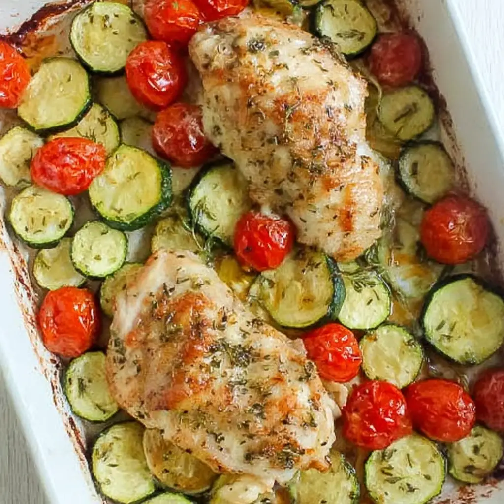 Filet de poulet rôti aux tomates et courgettes marocaines 4 Filet de poulet rôti