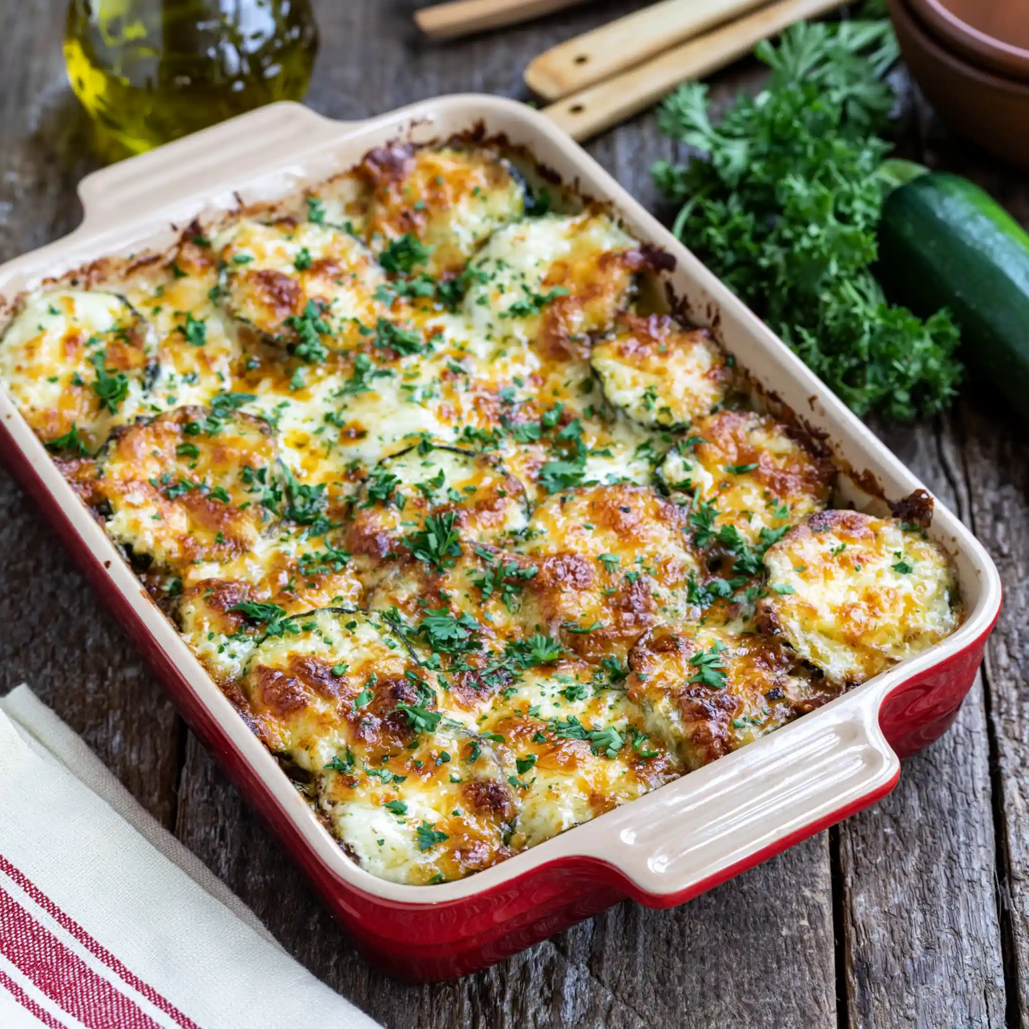 Gratin de courgette mozzarella