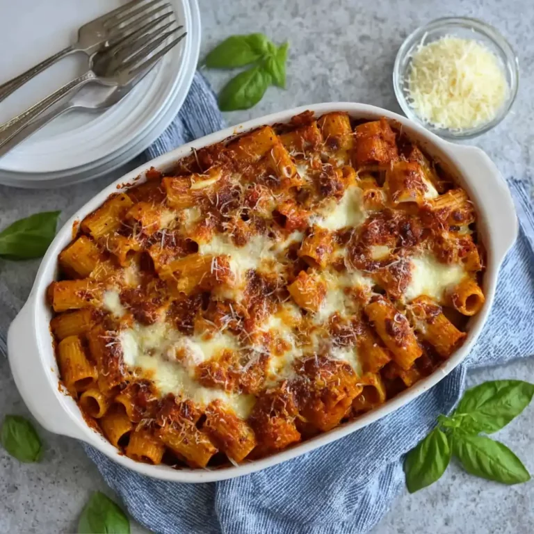 Gratin de pâtes sauce tomate
