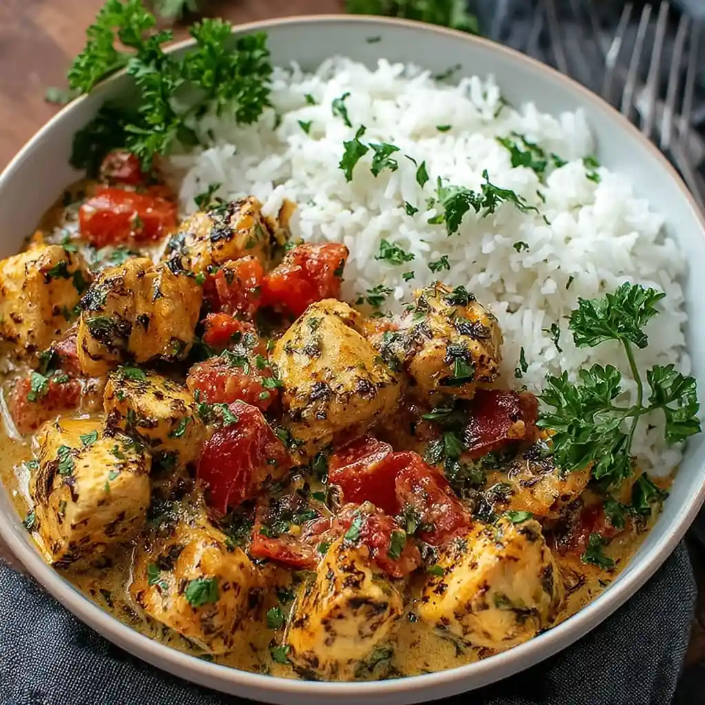 Poulet crémeux et riz