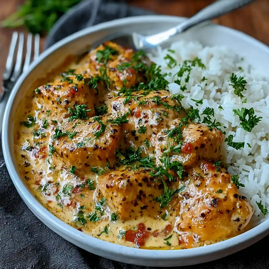 Poulet crémeux et riz