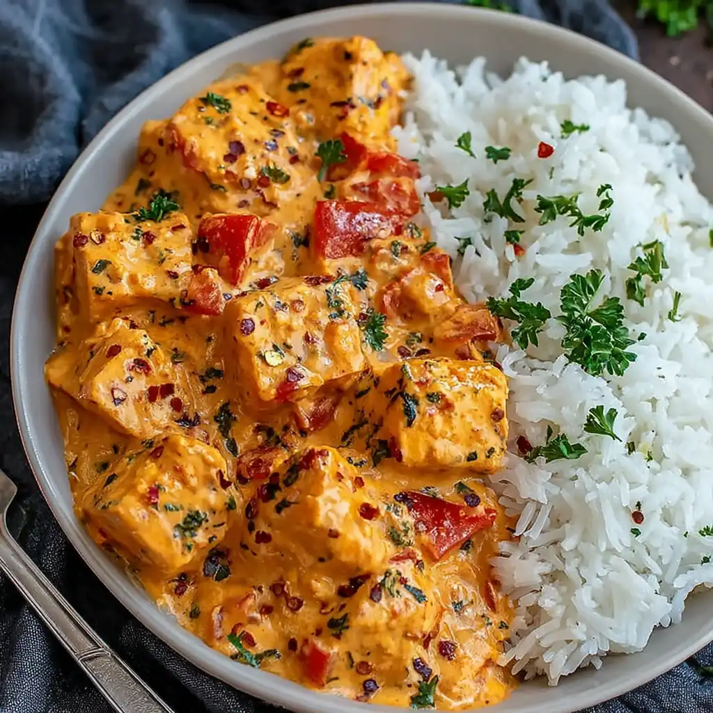 Poulet crémeux riz