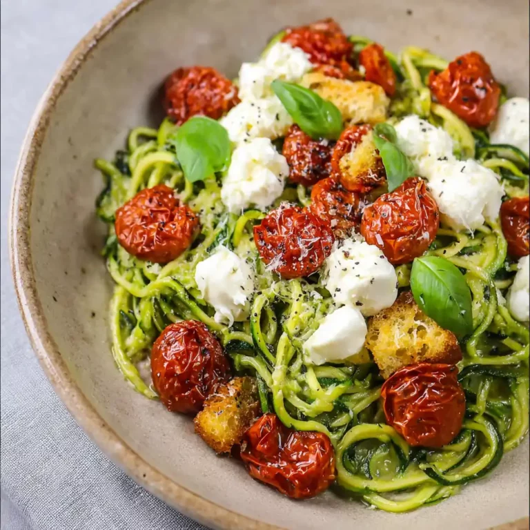 Spaghetti courgette pesto