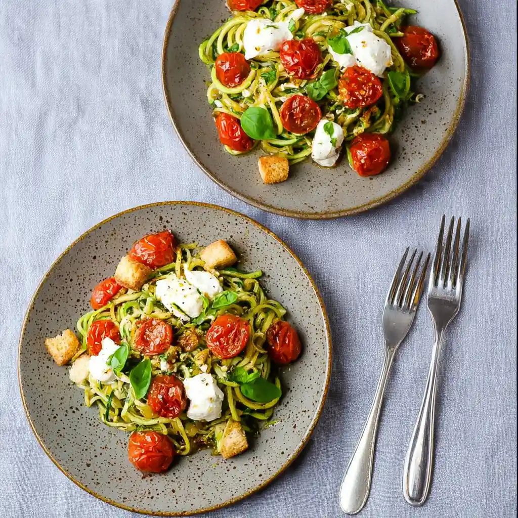 Spaghetti courgette pesto
