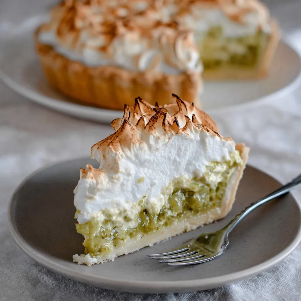 Tarte rhubarbe meringuée