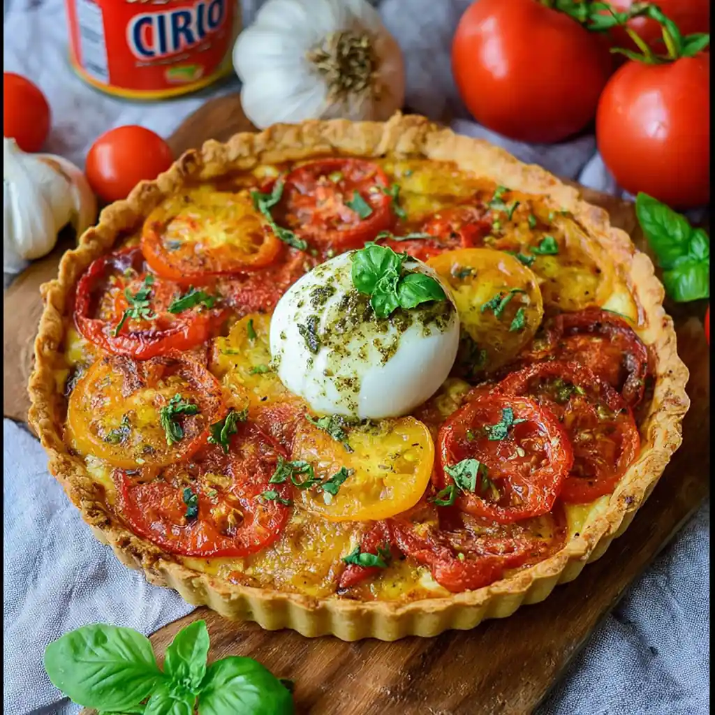 Tarte tomate pesto mozzarella