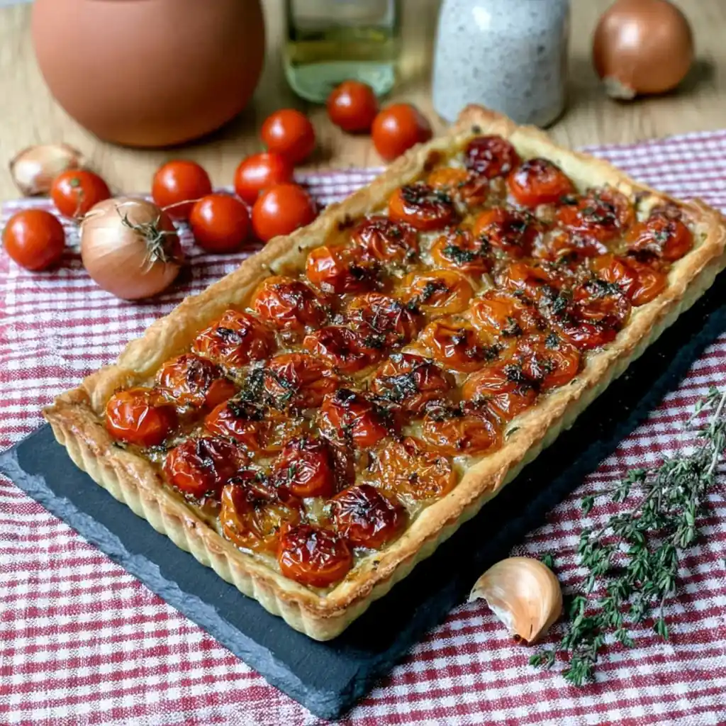 Tarte tomates échalotes : une tarte fine savoureuse et facile 4 Tarte tomates échalotes