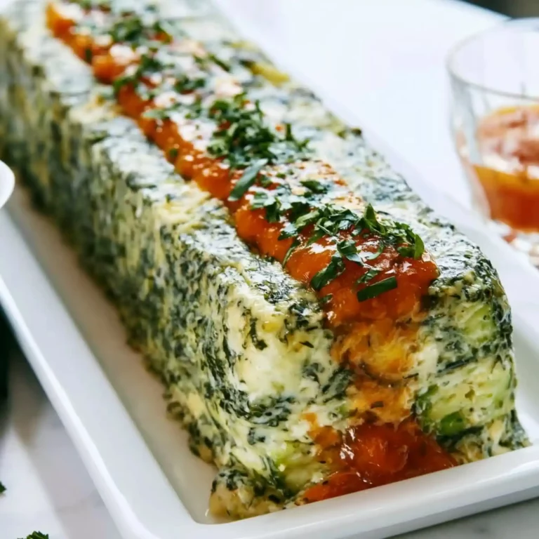 Terrine de courgettes au coulis de tomates