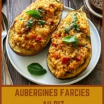 Aubergines farcies au riz