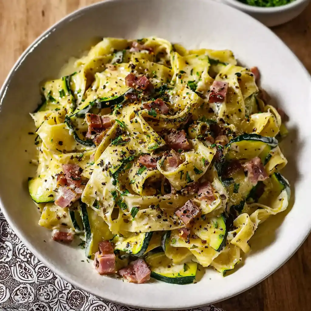 Carbonara de courgettes