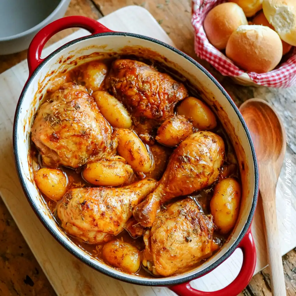 Cuisses de poulet au four avec pommes de terre fondantes 5 Cuisses de poulet au four