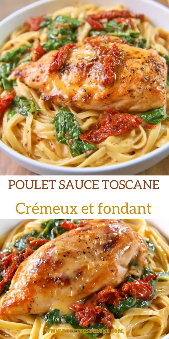Poulet sauce toscane crémeux aux épinards et tomates séchées 6 Poulet sauce toscane