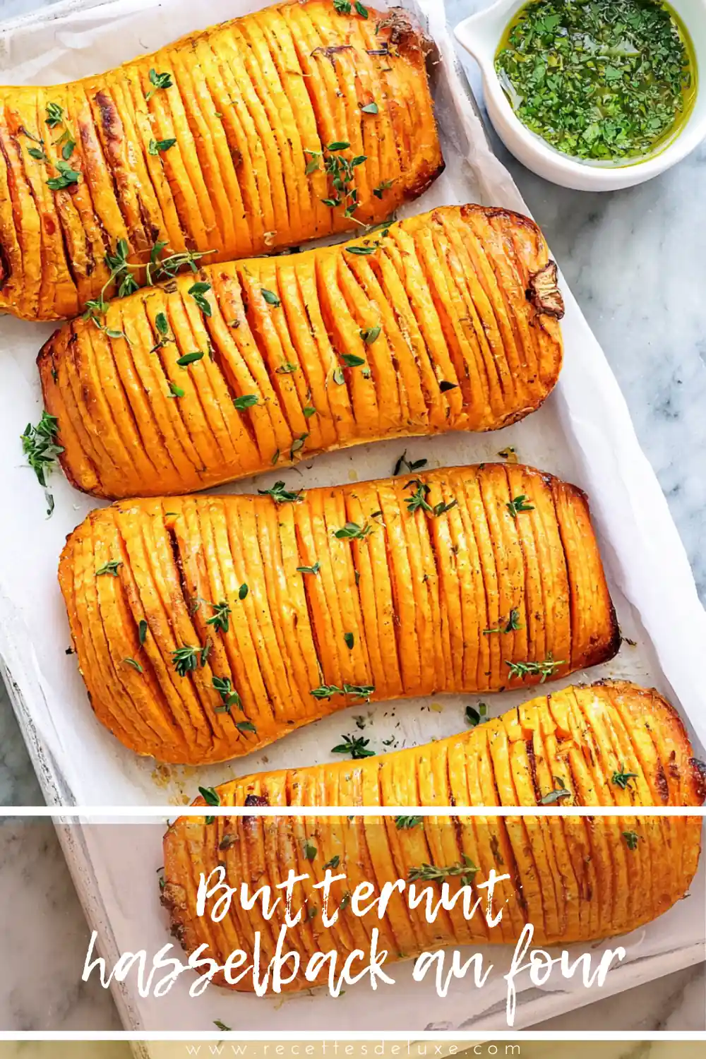 Butternut hasselback au four, tendre et joliment dorée 6 Butternut hasselback au four