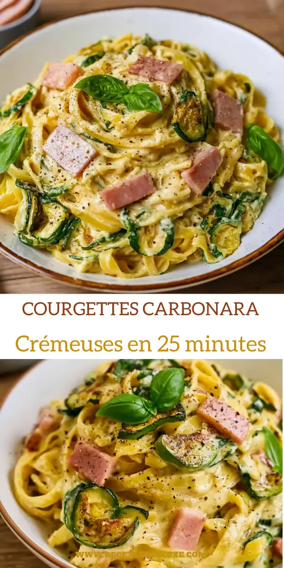 Courgettes carbonara